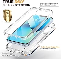 Vista 200 de Diaclara - Funda diseñada para iPhone 15 Plus de 6.7 pulgadas, transparente, cuerpo completo, con protector de pantalla, resistente de protección