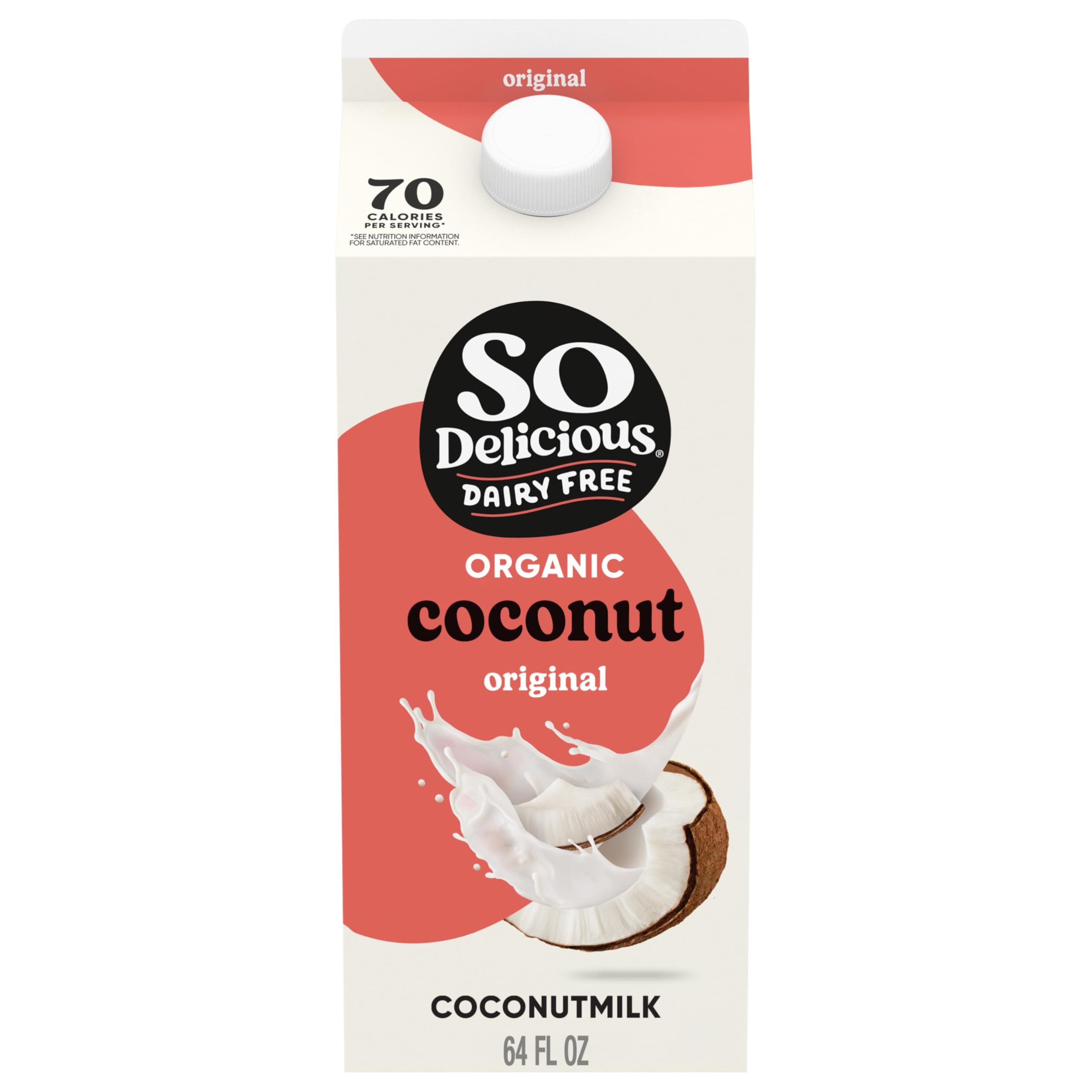 So Delicious Dairy Free Coconut Milk, Original, Vegan, Non-GMO Project Verified, Half Gallon
