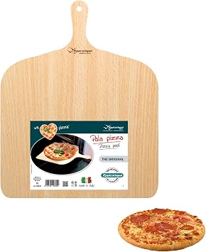Pizza Peel Wood Paddle Board Tray, Pizza Maker Serving & Cuting - 30x30 cm // 37x38 cm XL // 37x38 cm