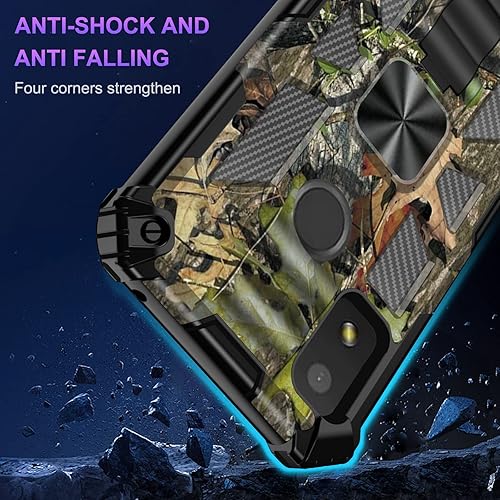 Miniatura 8 de Funda para Cricket Icon 4 con protector de pantalla HD, soporte integrado, resistente, duradera, de doble capa, híbrida, a prueba de golpes,