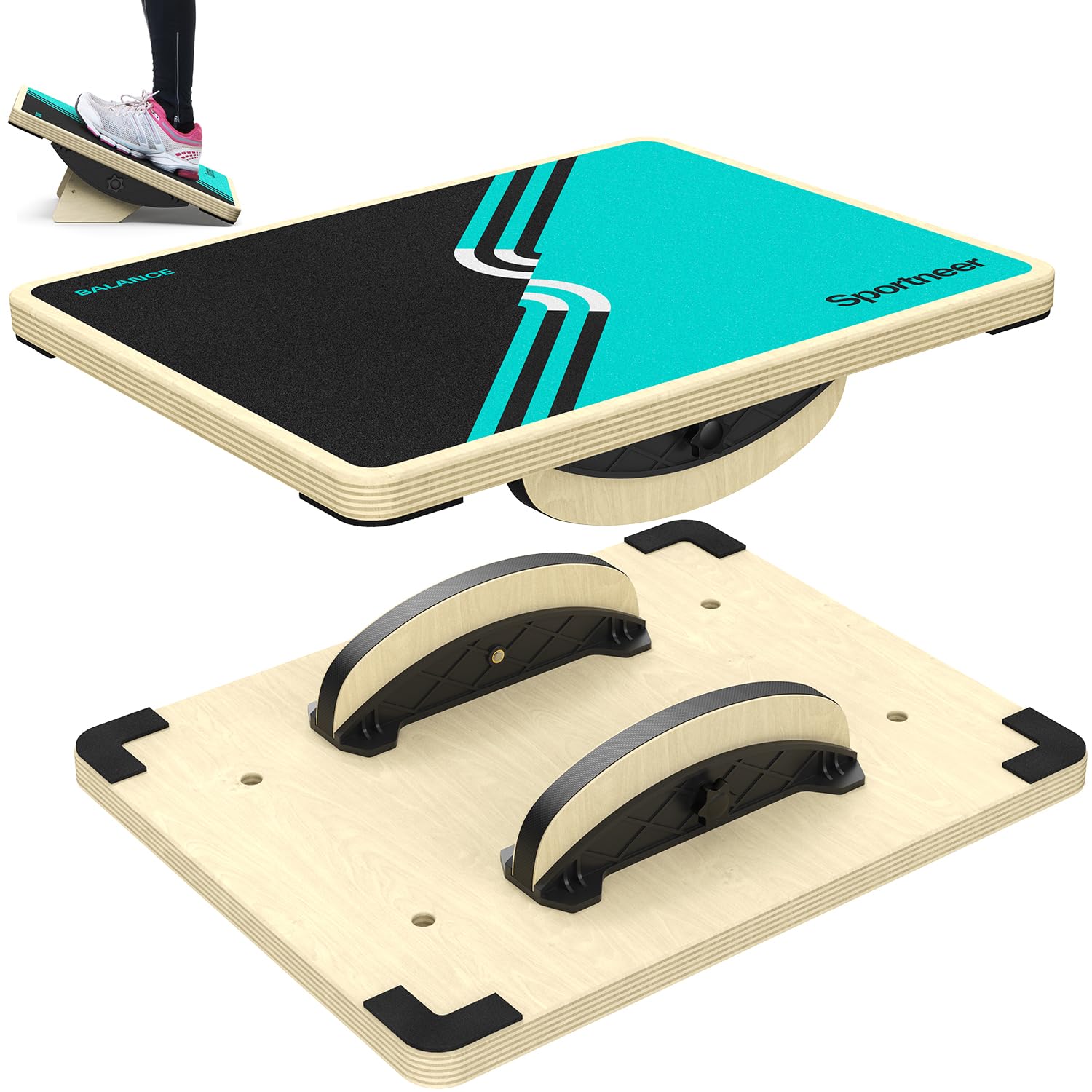 Standing Boad Snapklik.com : Sportneer 2-in-1 Balance Board Adjustable Wobble & Slant ...