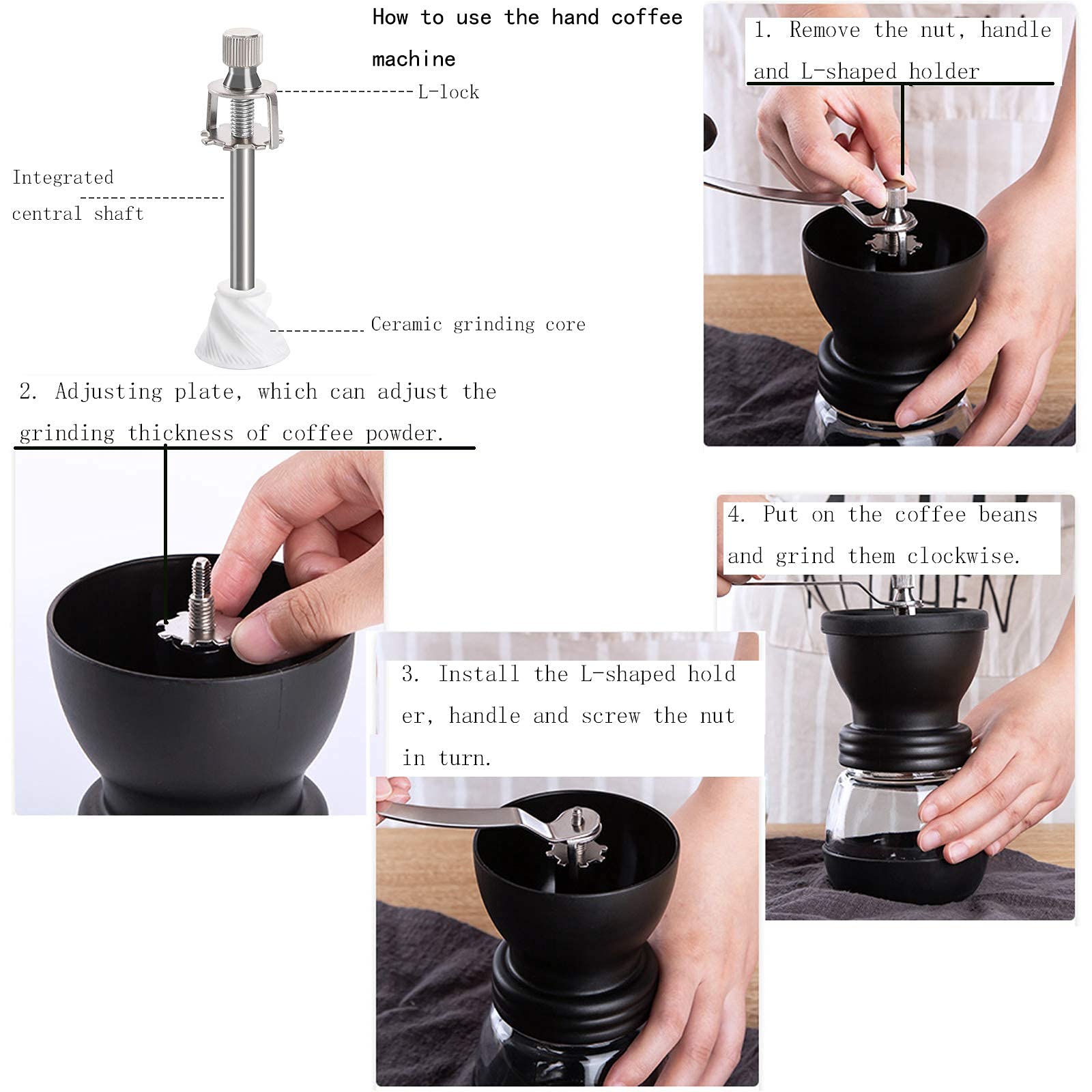 Amazon.com: Johe Masheko Manual Coffee Grinder Adjustable 