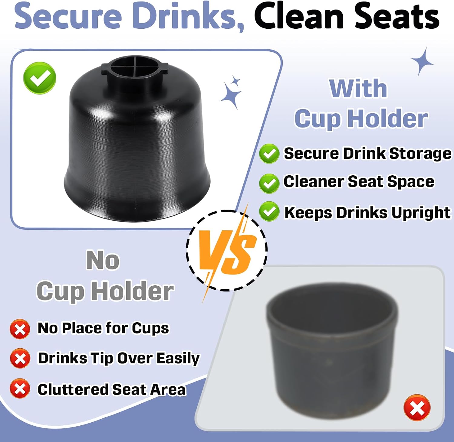 2-Pack Cup Holder Compatible with Safety 1st EverFit & Grow and Go, Compatible with Maxi-Cosi Pria & Cosco All-in-One Car Seat, for Model C6577 & C6474, Snap-On Installation, Durable PP, Anti-Spill