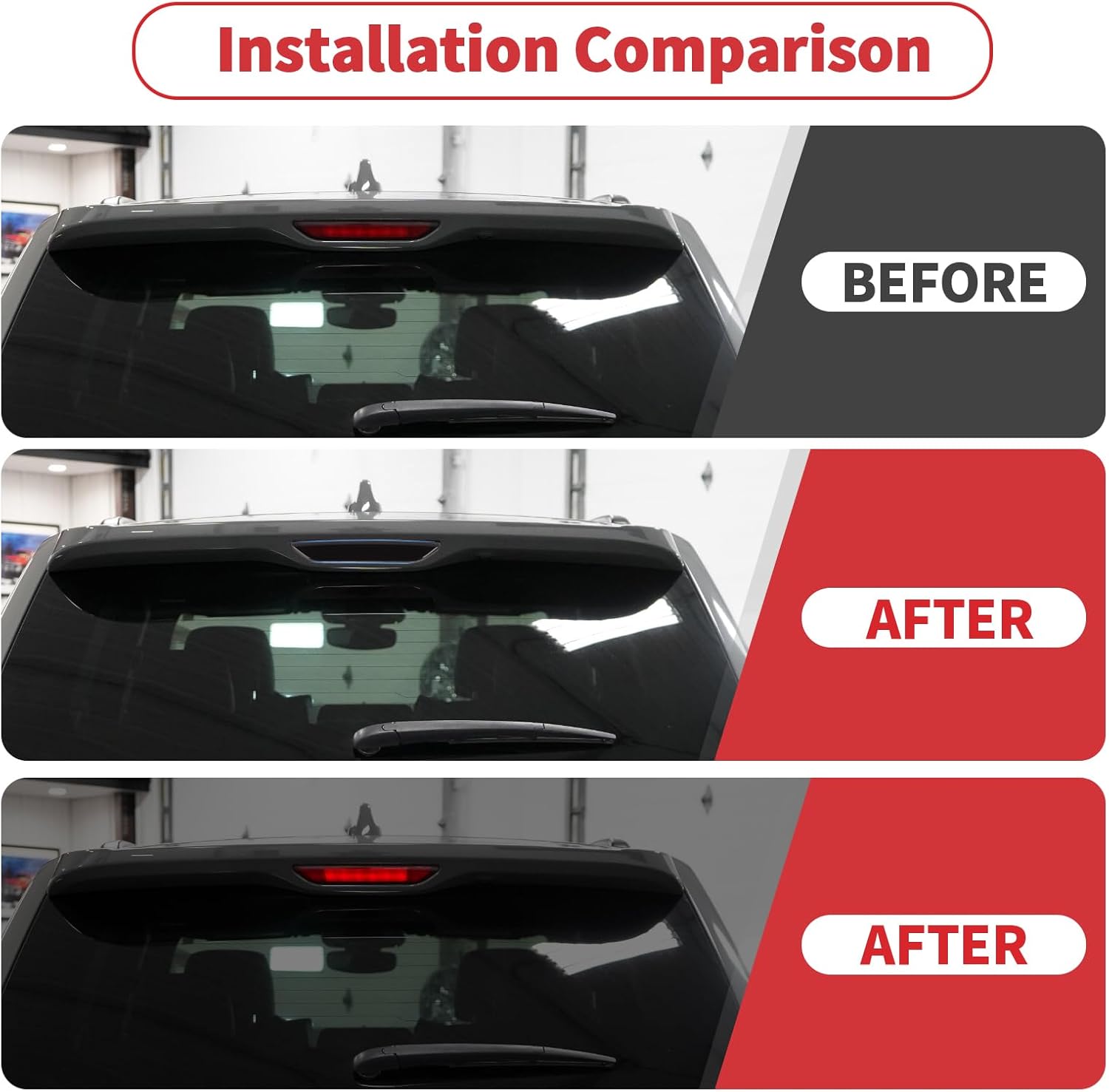 Linskip 3rd Brake Light Cover Compatible with 2011-2022 Jeep Grand Cherokee, Rear High Centre Third Brake Guard for Jeep Grand Cherokee Accessories(Smoke Dark)