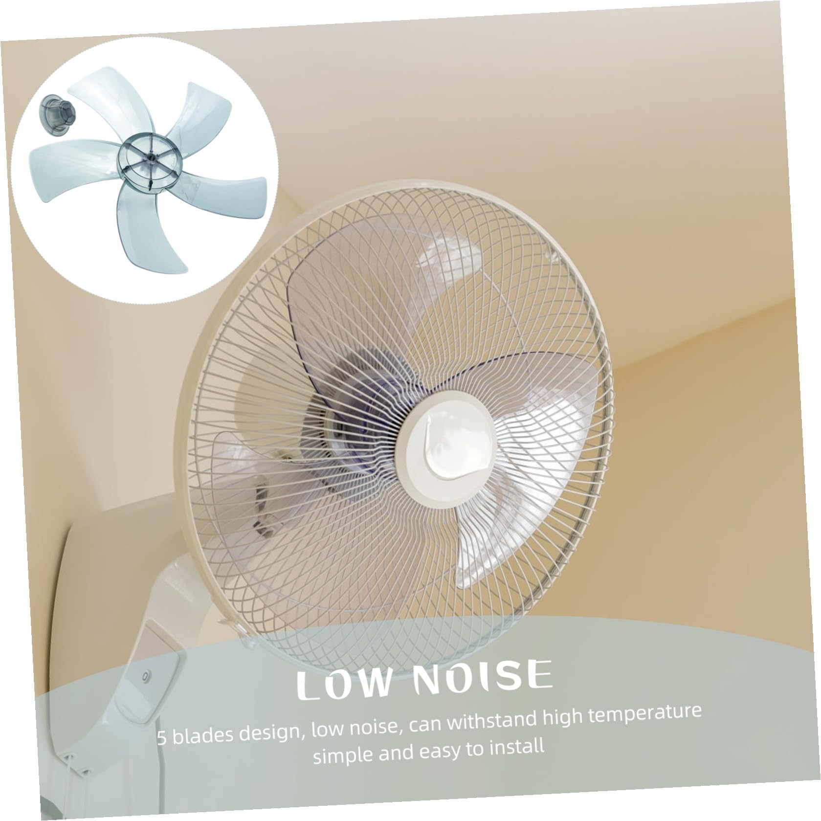 Aspas de Ventilador de Plástico 5 Cuchillas Gruesas Aplicables para Ventilador de Pedestal y Mesa Accesorios de Repuesto Doméstico Suministro de Aspas