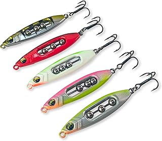 Eupheng Fishing Rattle Spoon, Casting Spoon Lures Jigging Spoon for Saltwater & Freshwater Jigging, Trolling, Surf Fishing, Glow in Dark Spoons for Bass Walleye Perch Trout