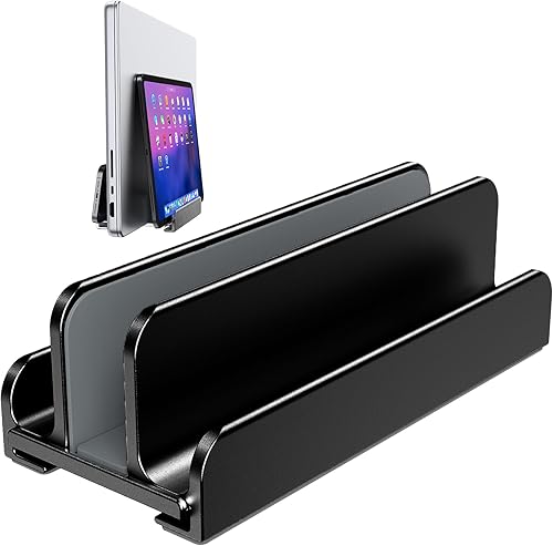 Miniatura 1 de Soporte vertical para laptop, soporte de aluminio para laptop, diseño ajustable 3 en 1, compatible con MacBook, MacBook ProAir, Dell, HP, Lenovo,