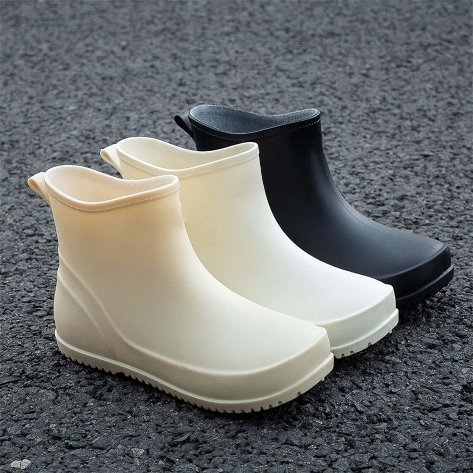 Botas de goma para mujer, impermeables, botines de goma, botas de lluvia, botas de lluvia, botas de lluvia, botas de goma, antideslizantes, zapatos de jardín, botines de tobillo, botas de lluvia para
