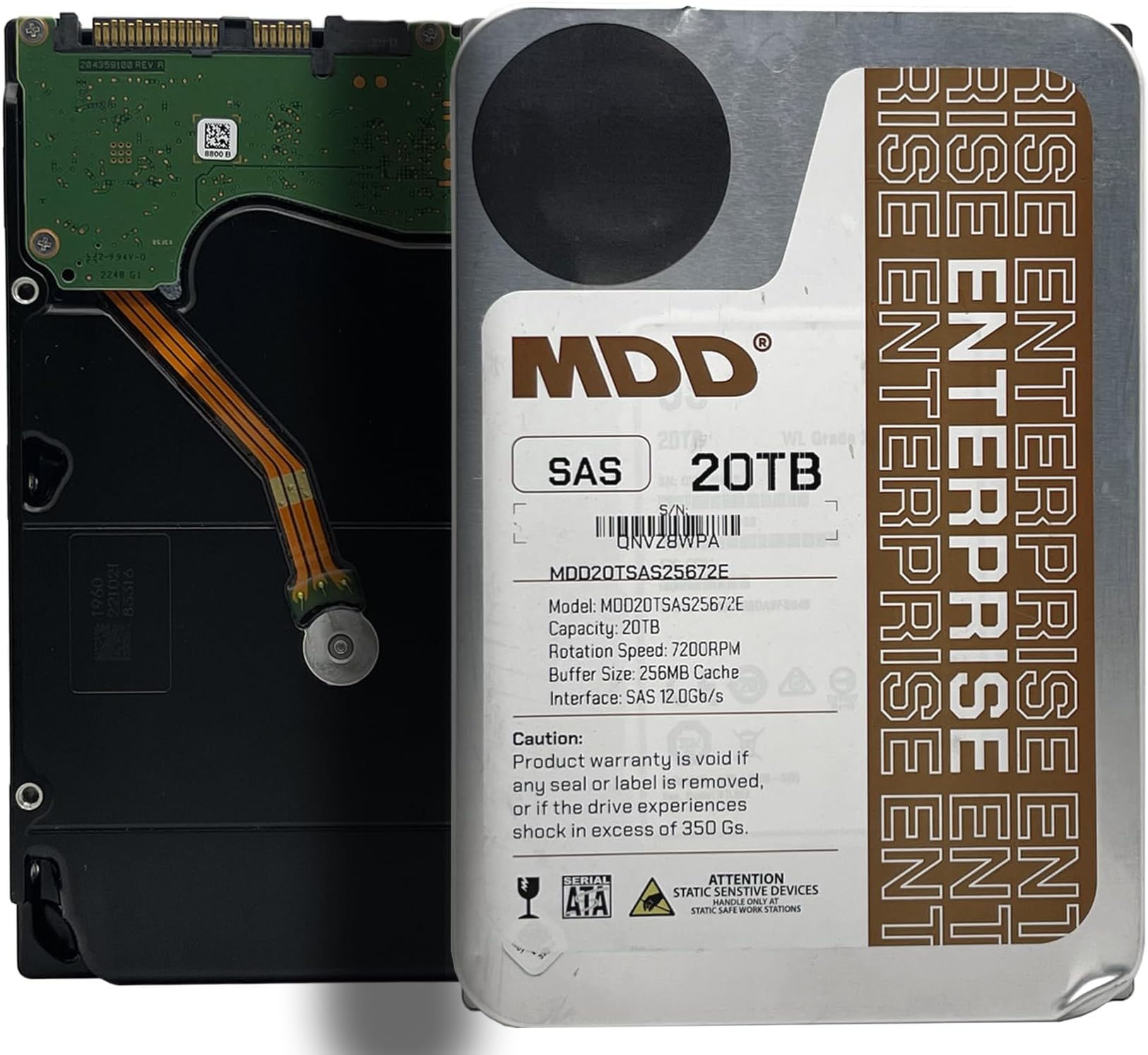 MDD MAXDIGITALDATA 20TB 7200RPM 256MB Cache SAS 12.0Gb/s 3.5inch Internal Enterprise Hard Drive (MDD20TSAS25672E) - [NOT a SATA HDD]