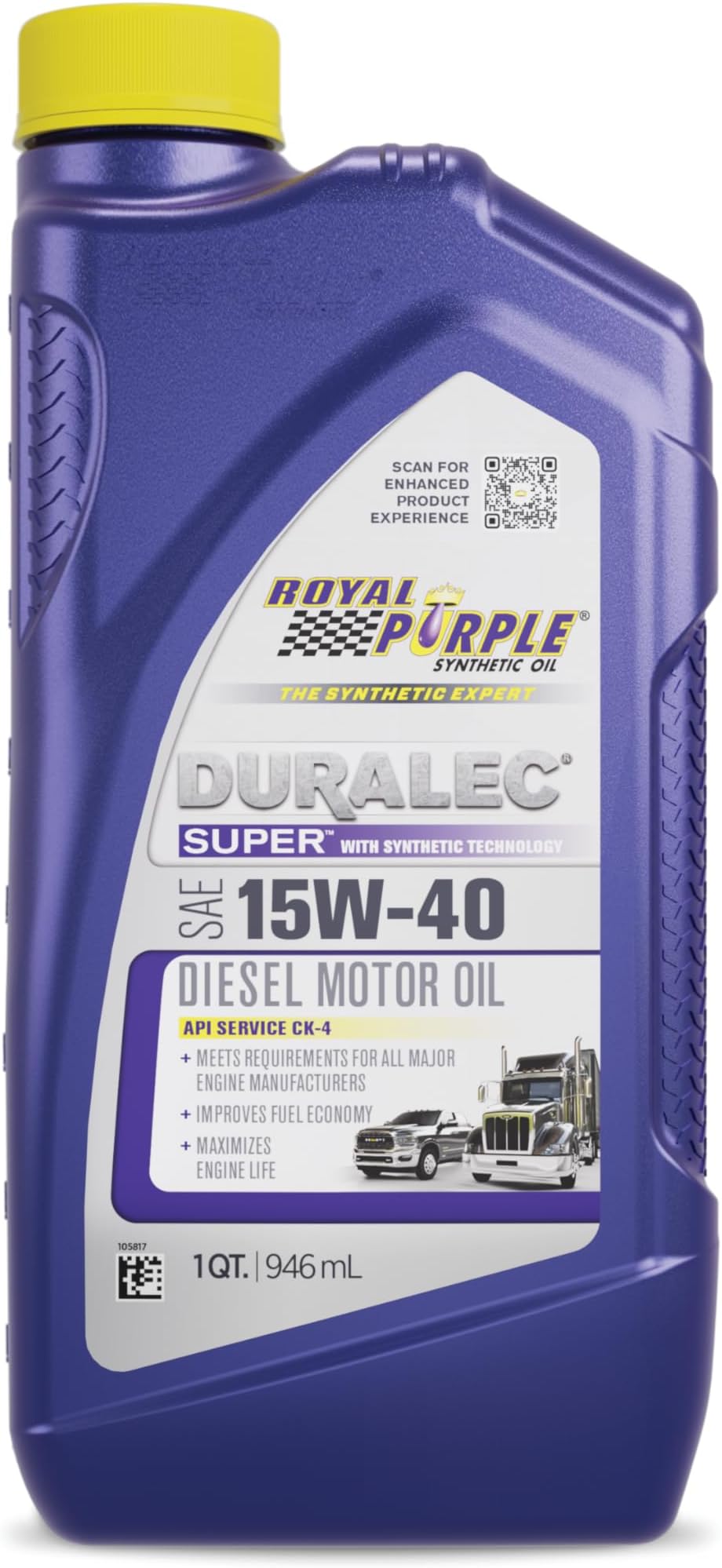 Royal Purple 1154 15W40 Synthetic, 1 quart, 6 Pack