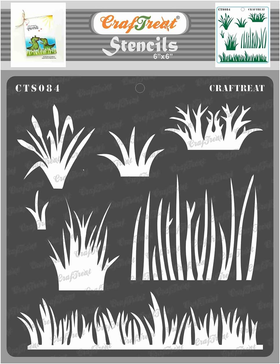 CrafTreat Grass Stencils for painting on Wood, Canvas, Paper, Fabric