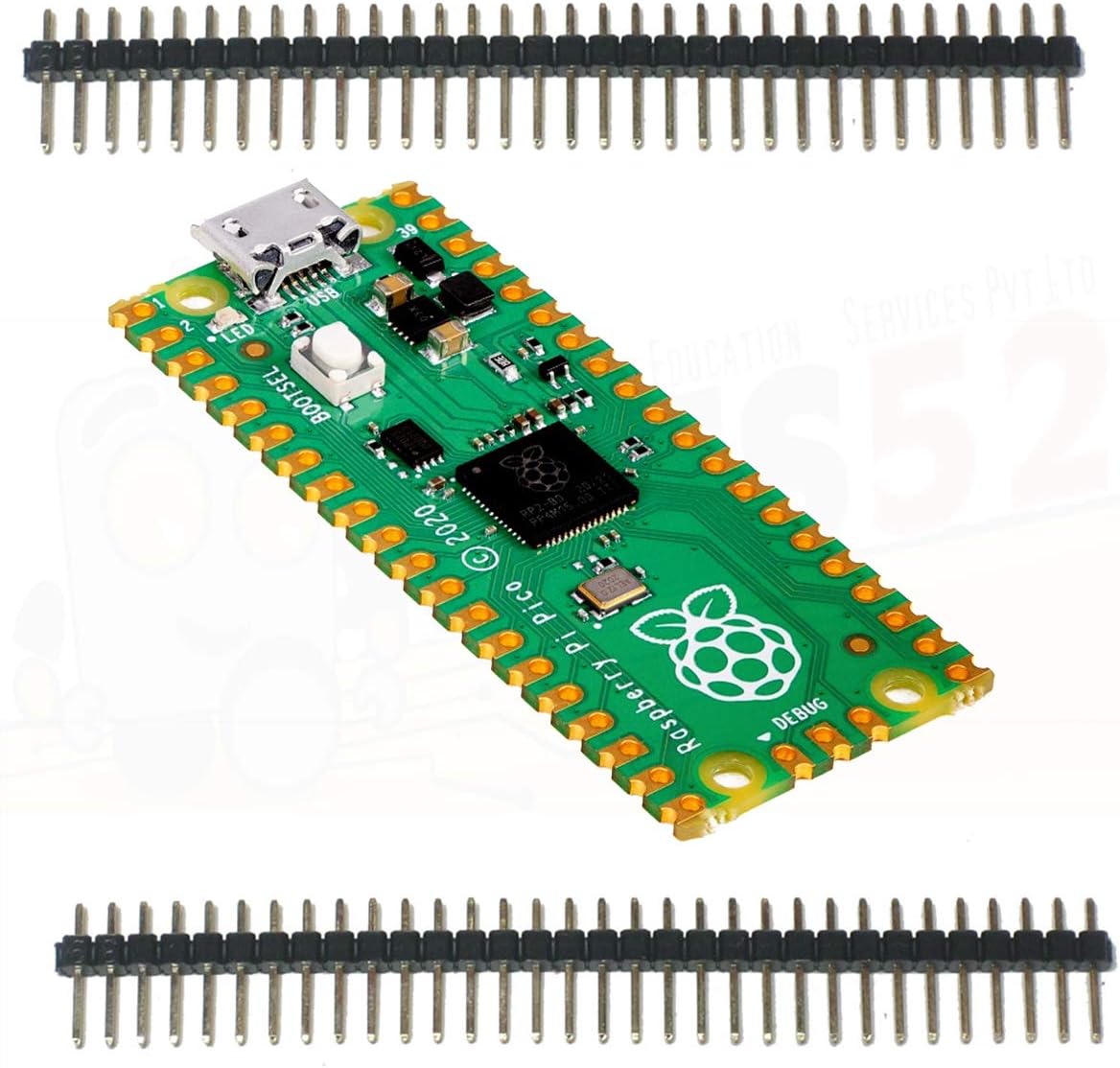 REES52 Raspberry Pi Pico microcontroller Development Board with Versatile Board Built Using RP2040 chip - Dual-core Arm Cortex-M0+ Processor with 264KB Internal RAM and Support for up to 16MB