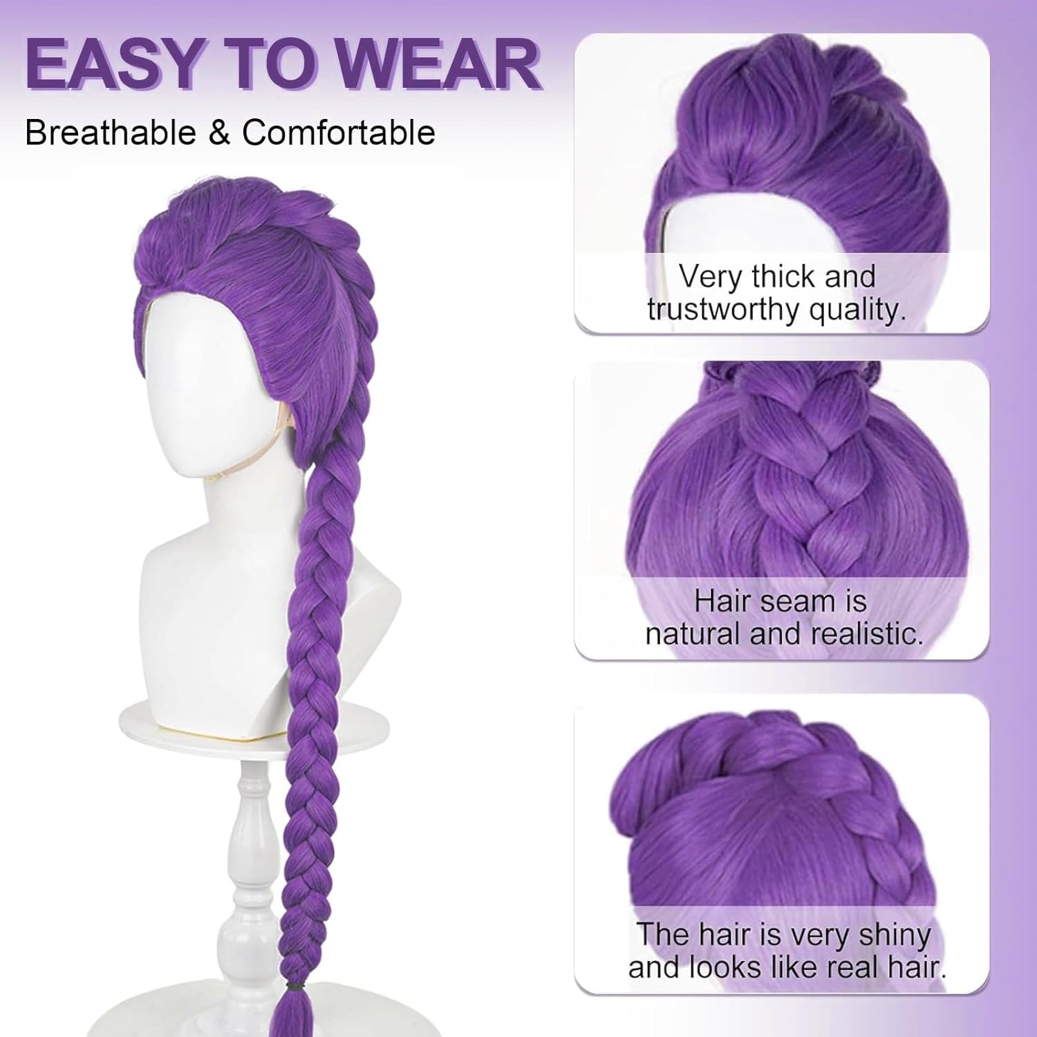 PORSMEER Peluca de Cosplay Anime Rumi Pelucas Accesorio de pelo largo y liso para mujeres