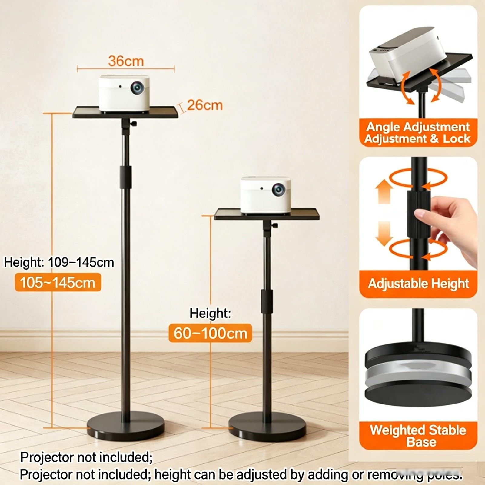 Soporte For Proyector Portátil, Estante For Computadora De Altura Ajustable