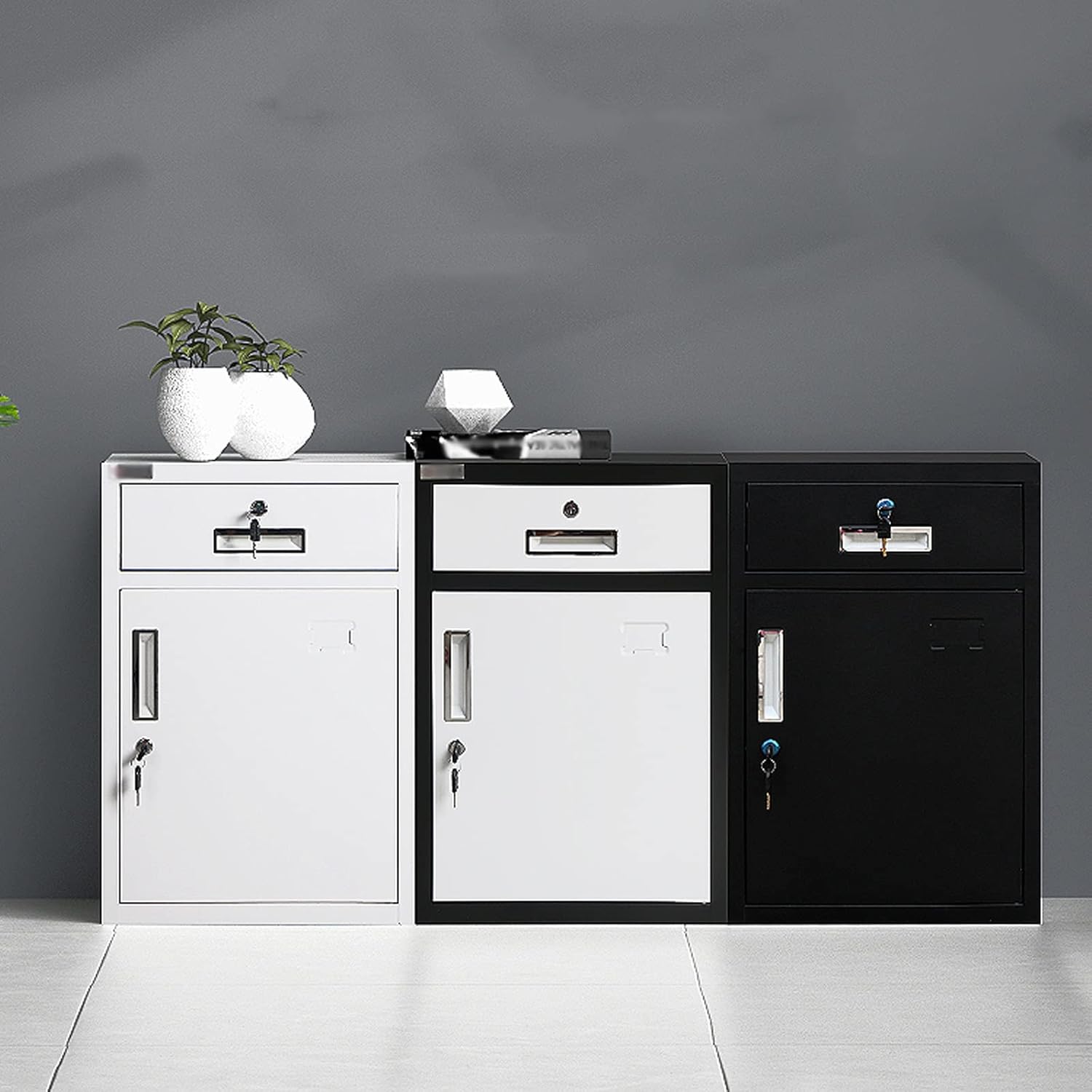 Metal Cabinet File Cabinet Office Data Cabinet Low Cabinet with Lock Tool Cabinet Drawer Small Cabinet Balcony Storage Cabinet Filing Cabinet (Color : 4) (6)