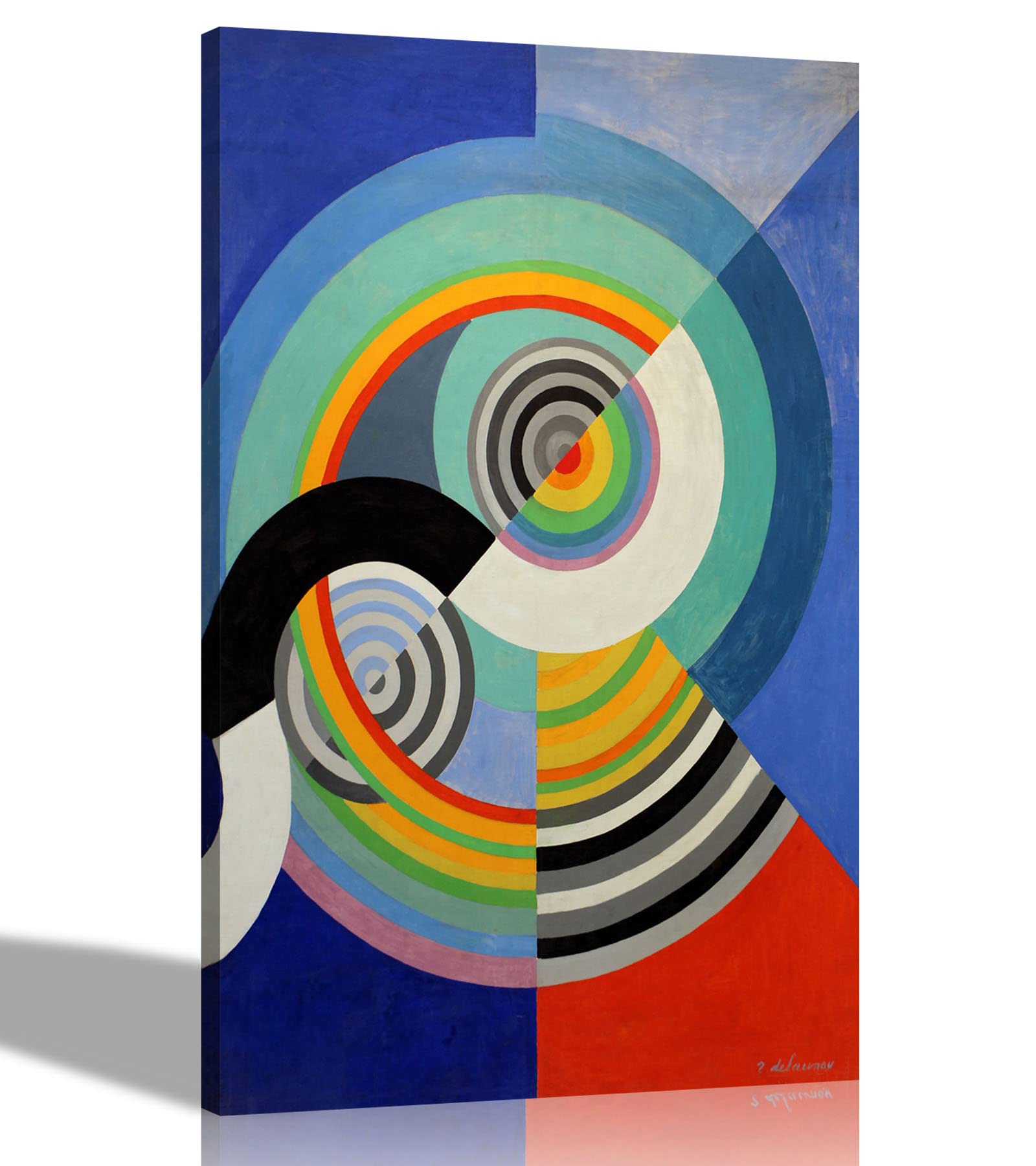 Artley Prints Rhythm No. 3 - By Robert Delaunay Canvas Wall Art | Framed Pictures For Living Room, Office, Bedroom | Abstract Prints Ready To Hang 86 X 61Cm (34 X 24 Inches) A1