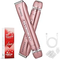 bikurpia Bikini Trimmer for Women: 2-in-1 Ceramic Blade Facial Razor, Waterproof Intimate & Body Hair Remover