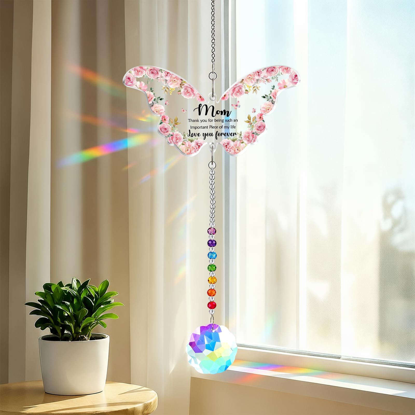 Birthday Gifts for Mom, Butterfly Suncatcher Acrylic Plaque Decor, Butterfly Acrylic Plaque Keepsake on Mother's Day, Mom Birthday Presents from Daughter Son