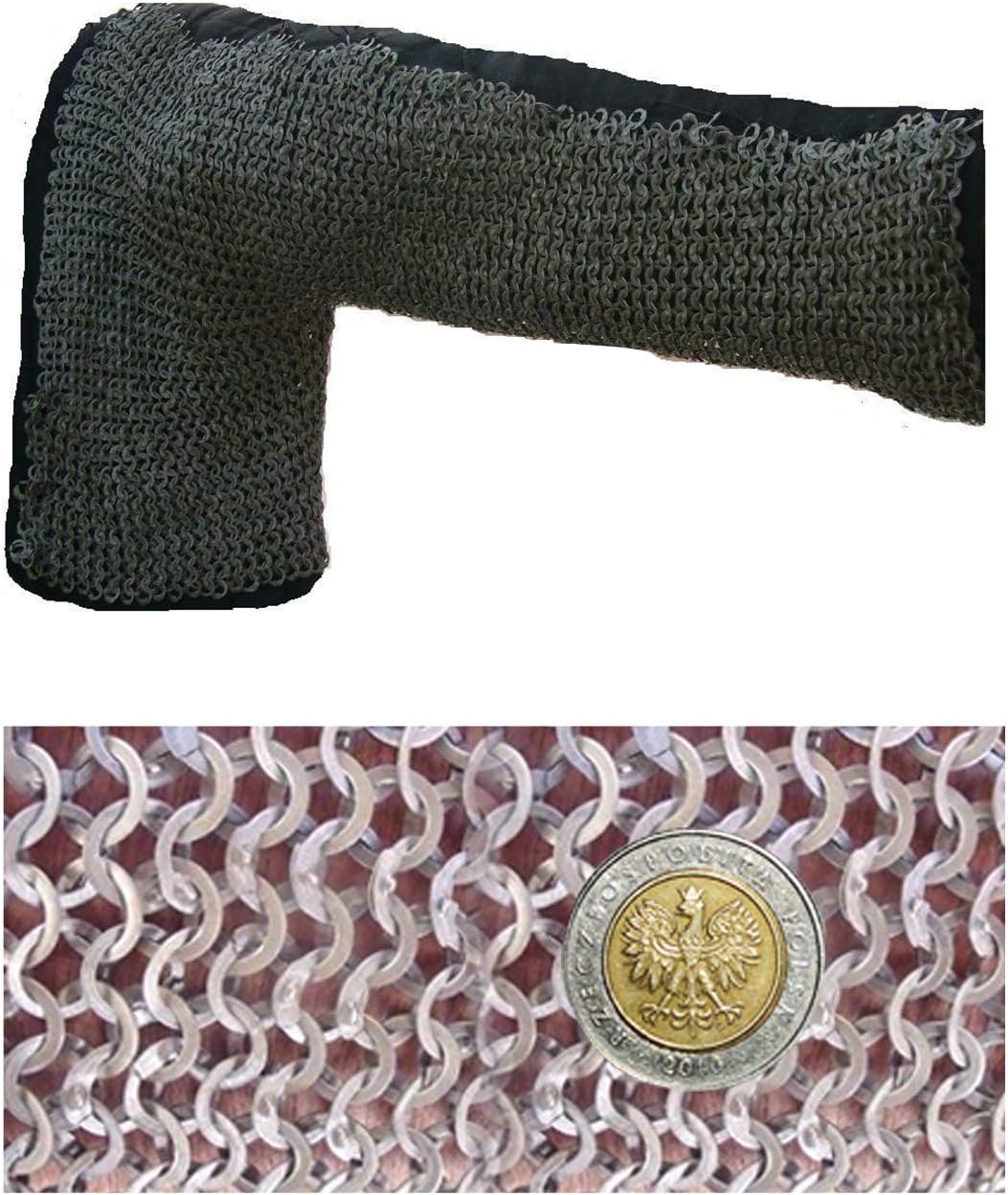 GDFB Get Dressed For Battle Chainmail arm armor made of 9mm flat rings half riveted with wedge rivets Medieval Reenactment LARP