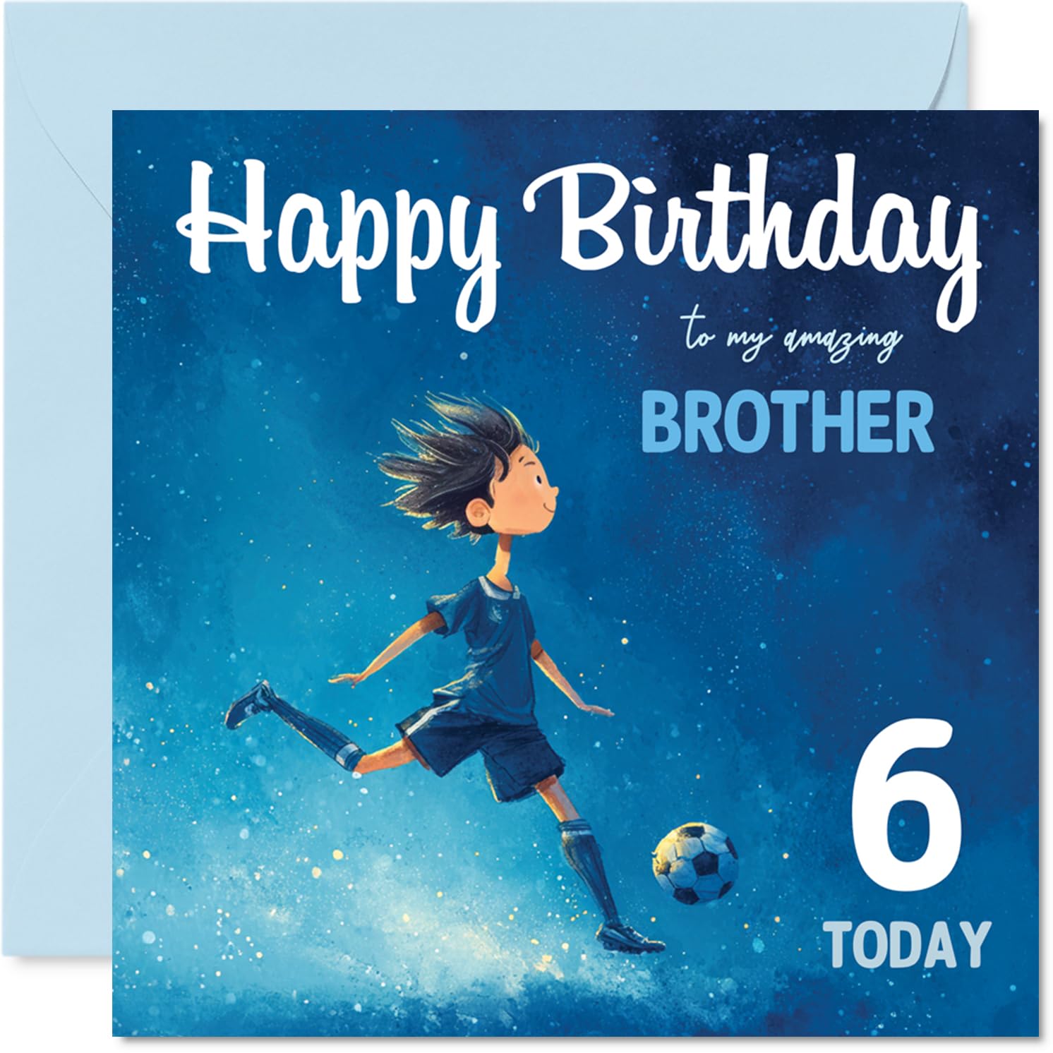 6th Birthday Cards for Boys - Football Boy - Happy Birthday Card for 3 Year Old Boy Brother Sibling, 145mm Bday Greeting Cards