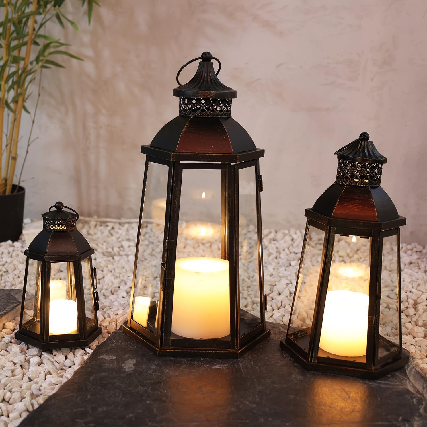 Amazon.com: DECORKEY 19''&16''&8'' Lanterns Decorative Outdoor