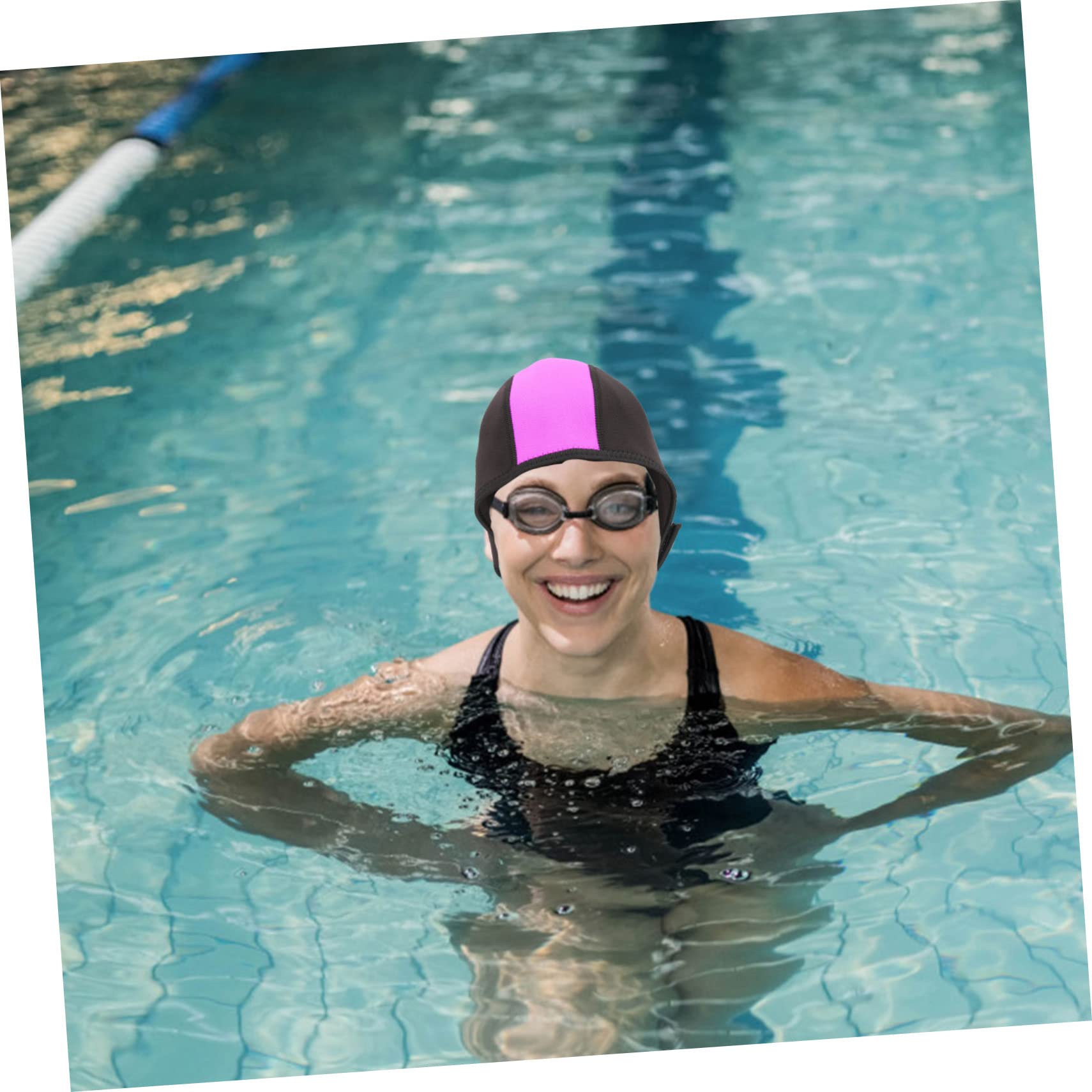HANABASS 3piezas Gorro De Neopreno para Natación y Buceo Protección Térmica y Aislamiento Unisex Color Negro y Rosa Cómodo para Actividades Acuáticas