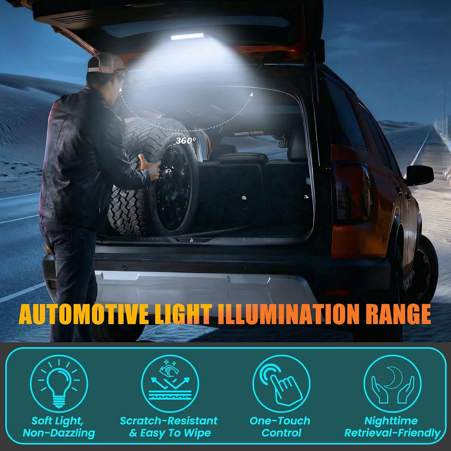 LED Tailgate Cargo Light Compatible with 2026 Honda Passport, 100 Lux Bright Interior Dome Light Assembly, Rear Cargo Area Replacement #08V30-3BM-100 image 4