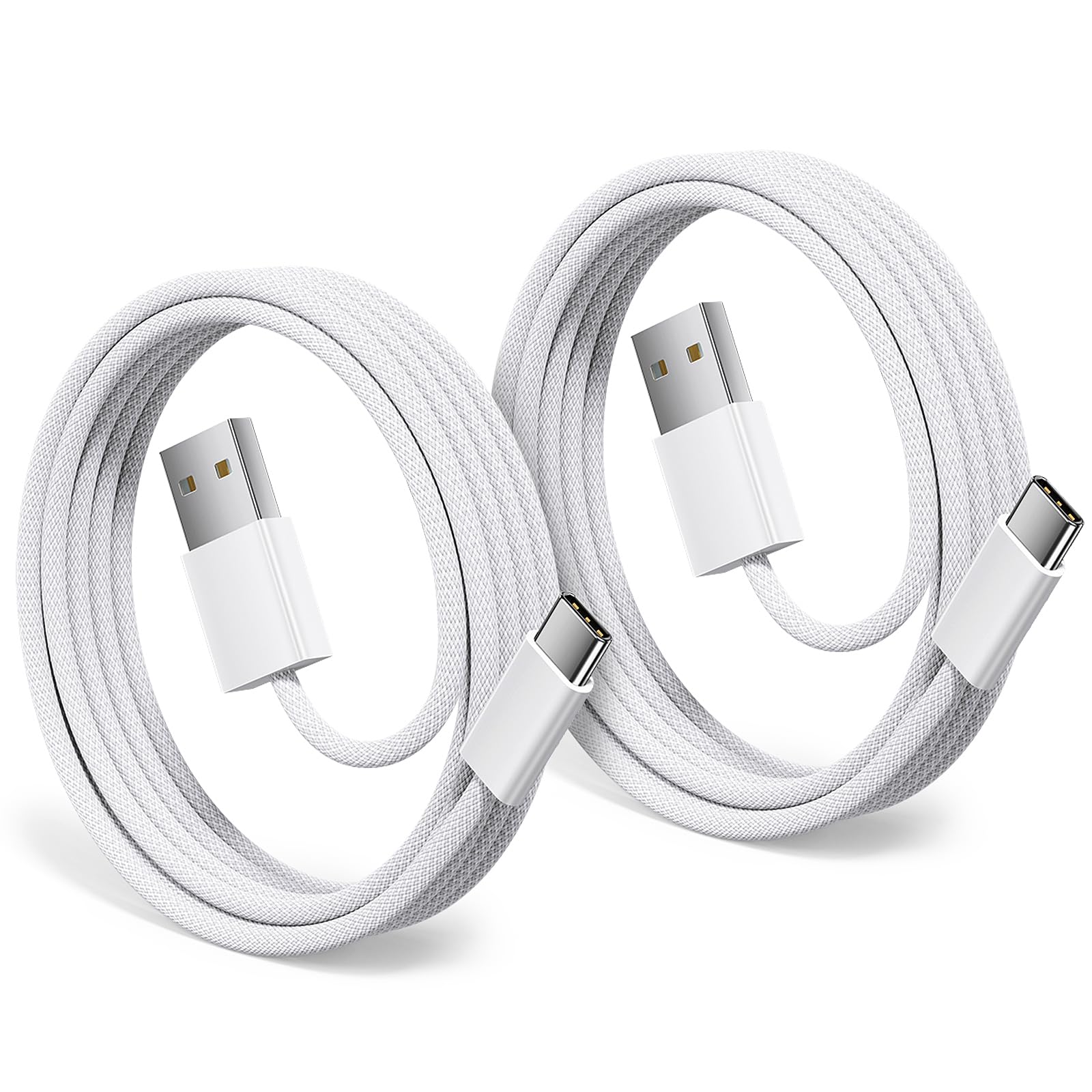 USB Type C ケーブル【2M/2本】 USB-C & USB-A 3A USB C ケーブル【QC3.0対応 急速充電】 タイプc 充電iPhone17 16/iPhone 15 Pro MAX, iPad Pro, Samsung Galaxy S25 /S24/S23/S22/S21/S20多機種対応-灰