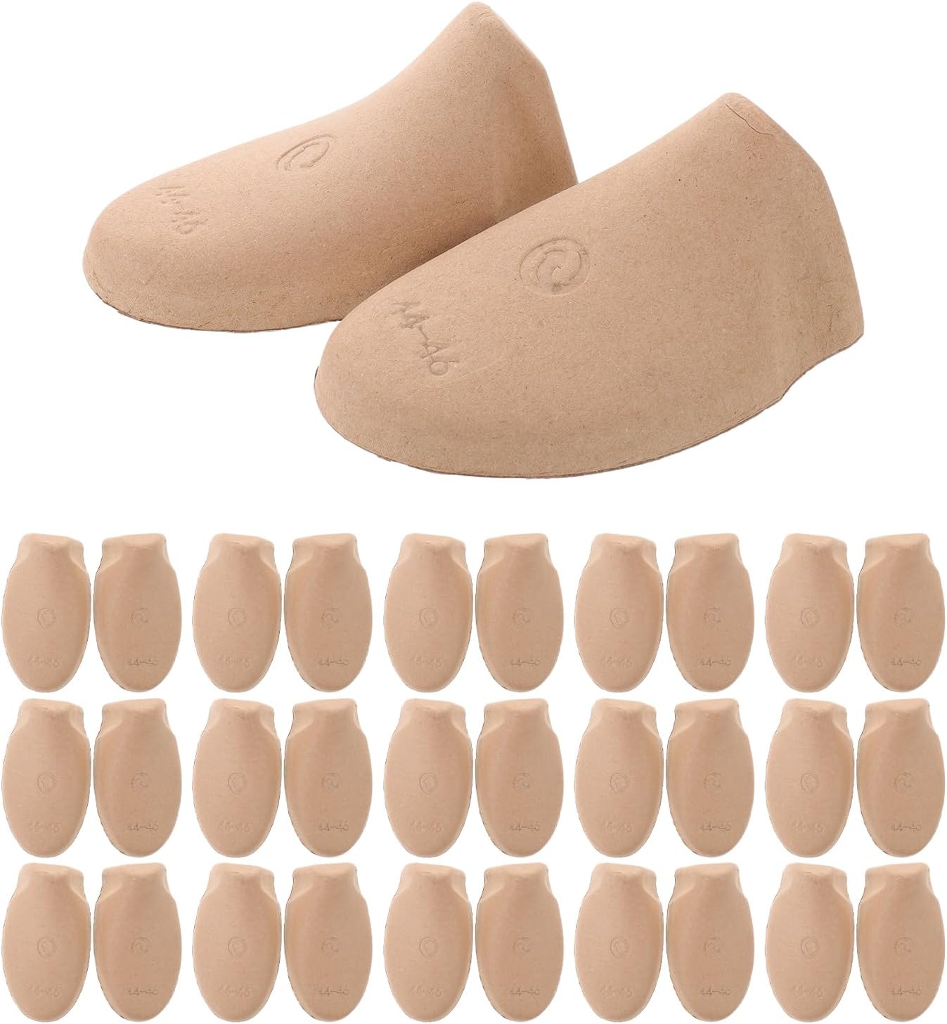 LOGOFUN 20Pairs Paper Pulp Shoe Trees with Toe Box Guard and Anti-Crease Shaper for Boots Sneakers Home Supplies