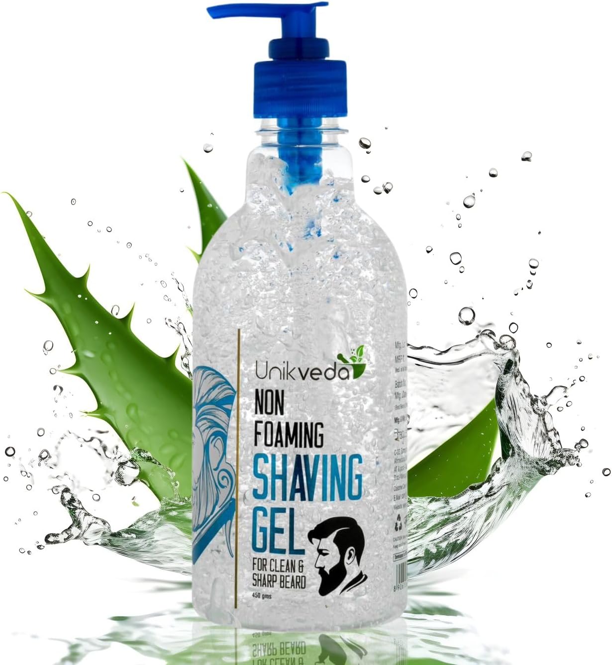 Hydrating n Nourishing Non Foaming Shaving Gel for Men With Aloe Vera n Glycerin, Transparent Shave Gel For Maximum Visibility n Smooth Beard Shaving, Vegan n Paraben Free, 450 Gm