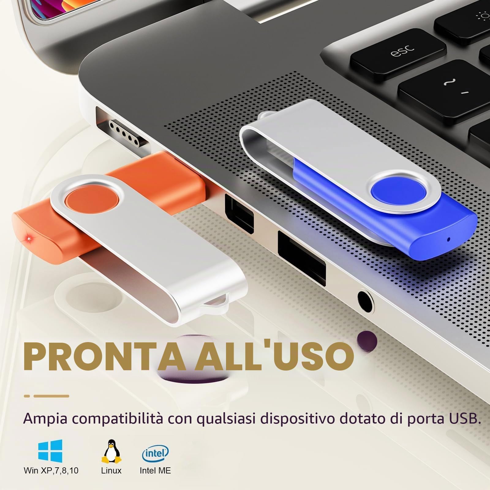 Chiavetta USB 128MB 10 Pezzi Pen Drives - Girevole Penna USB 2.0 Piccola Capacità Pendrive 128 MB - FEBNISCTE Pennetta USB Multicolore Set Memoria Flash Regalo Archiviazione Dati Foto