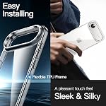 JETech 5 in 1 Case for iPhone Air with 2 Pack Each Tempered Glass Screen Protectors and Camera Lens Protectors, Non-Yellowing Shockproof Bumper Phone Cover, 6.5-Inch Display (Clear)