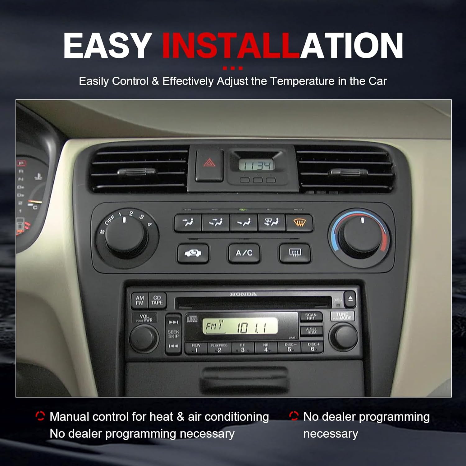 79600-S84-A21ZA Heater Climate Control Switch Module Panel Compatible with 2001 2002 Honda Accord A/C Climate Temp Unit 79600S84A21ZA