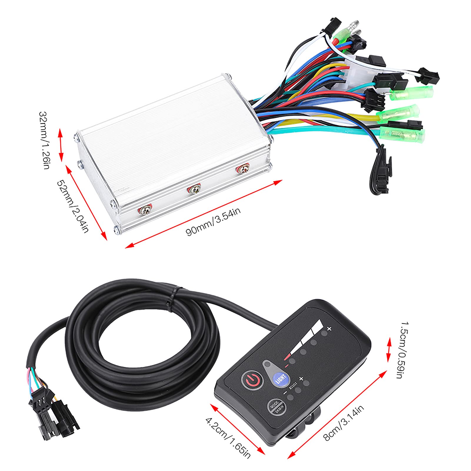 Jadeshay Controllore Motore,36V 250W/350W Bicicletta Elettrica Controller Motore Centralina Bici Elettrica Controller Brushless Elettrico Kit di Controllo Senza Spazzole Sostituzione con Display LCD