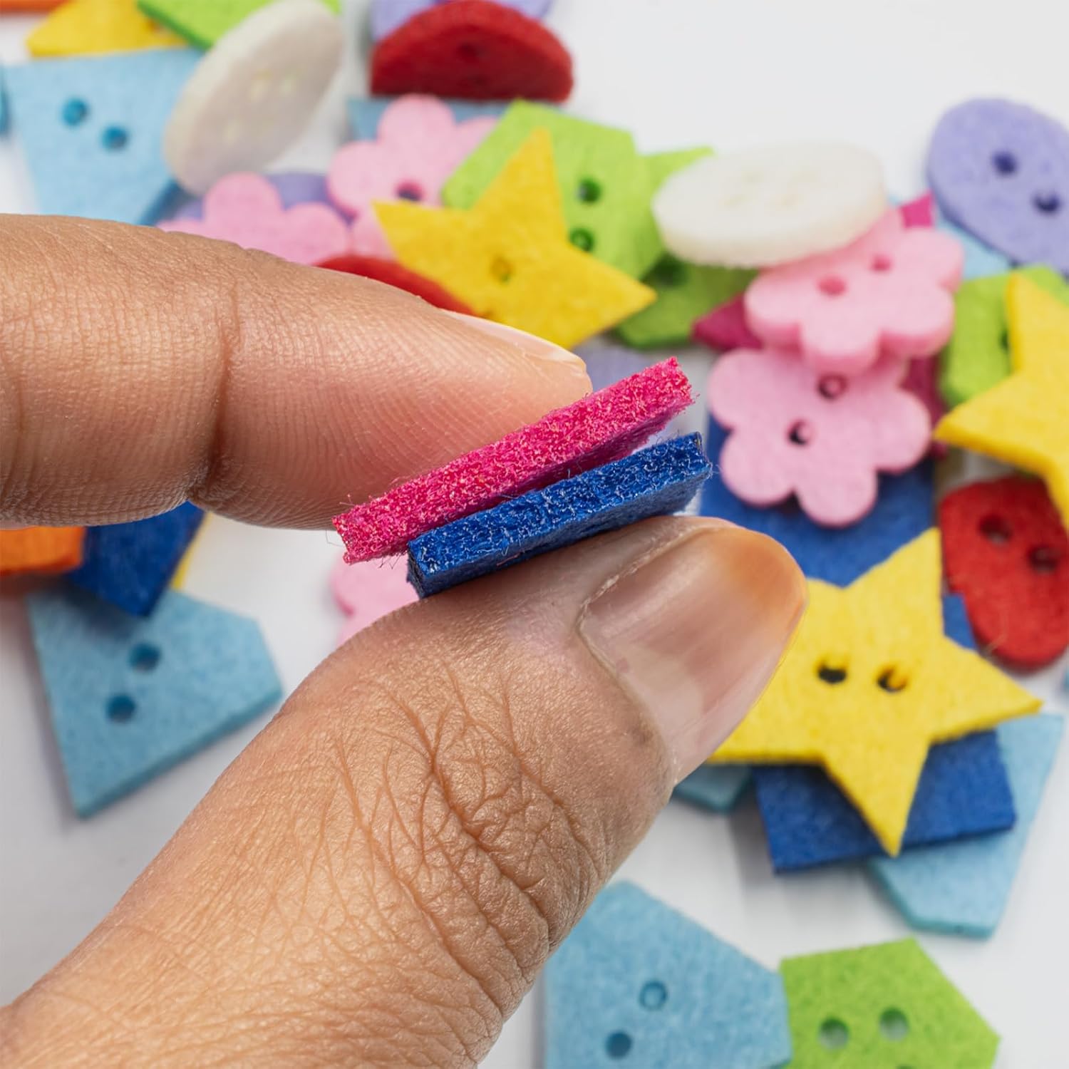 Summer-Ray 500pcs Felt Button Multi Design Mixed Color Value Pack