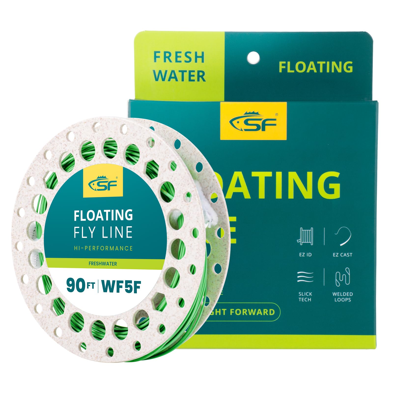 SF Fly Fishing Floating Line with Welded Loop Weight Forward Fly Lines # Grass Green 90FT WF5F โ image 1