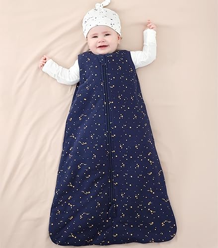 Miniatura 3 de Owlivia Manta de algodón orgánico para bebés de 0.5 tog, saco de dormir ligero con cremallera de 2 vías, saco de dormir de transición para niños y