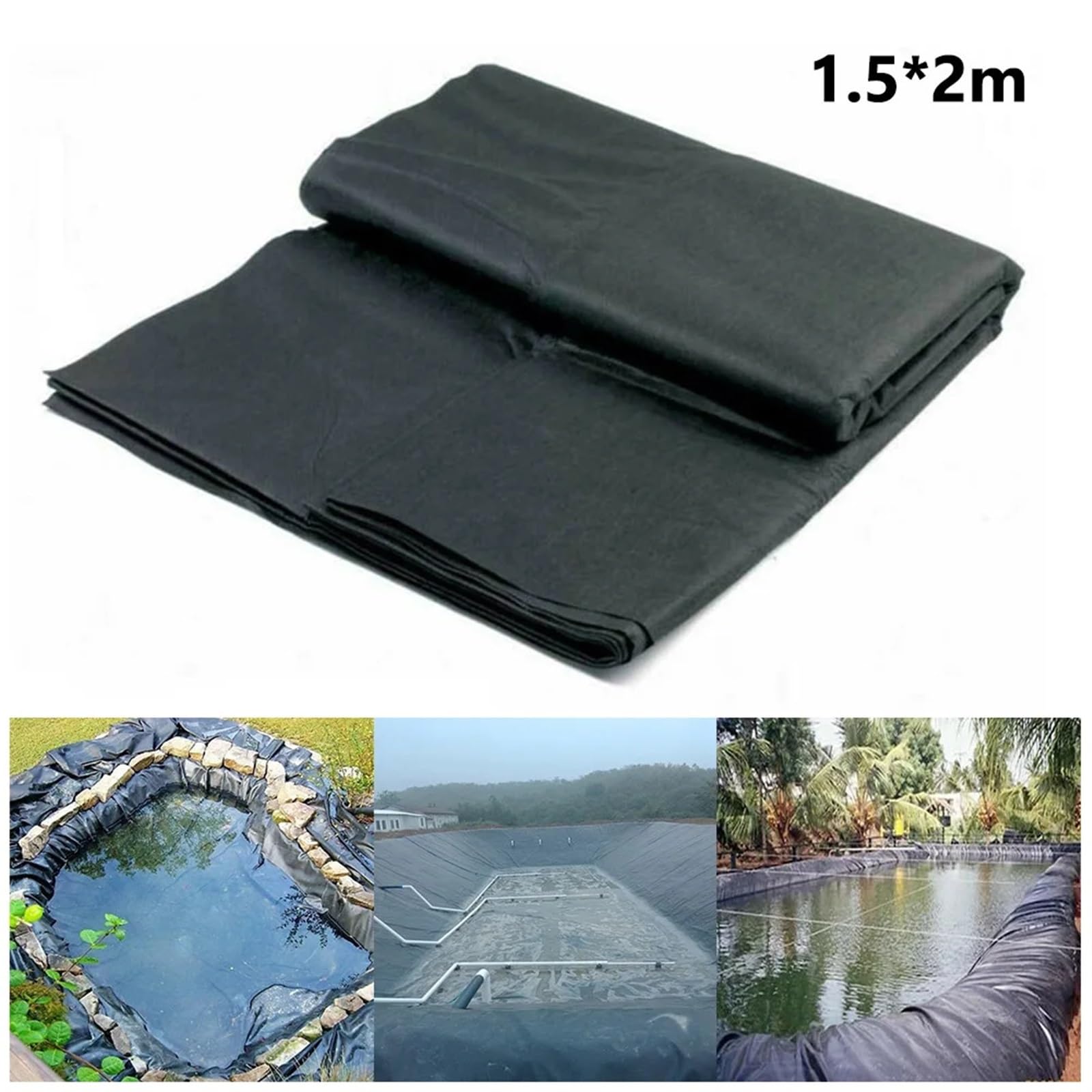Liner para estanque de jardín Revestimiento negro impermeable for estanque, piscinas de jardín, tela reforzada, revestimiento for paisajismo de peces, cubierta de película for estanque for el hogar(3X