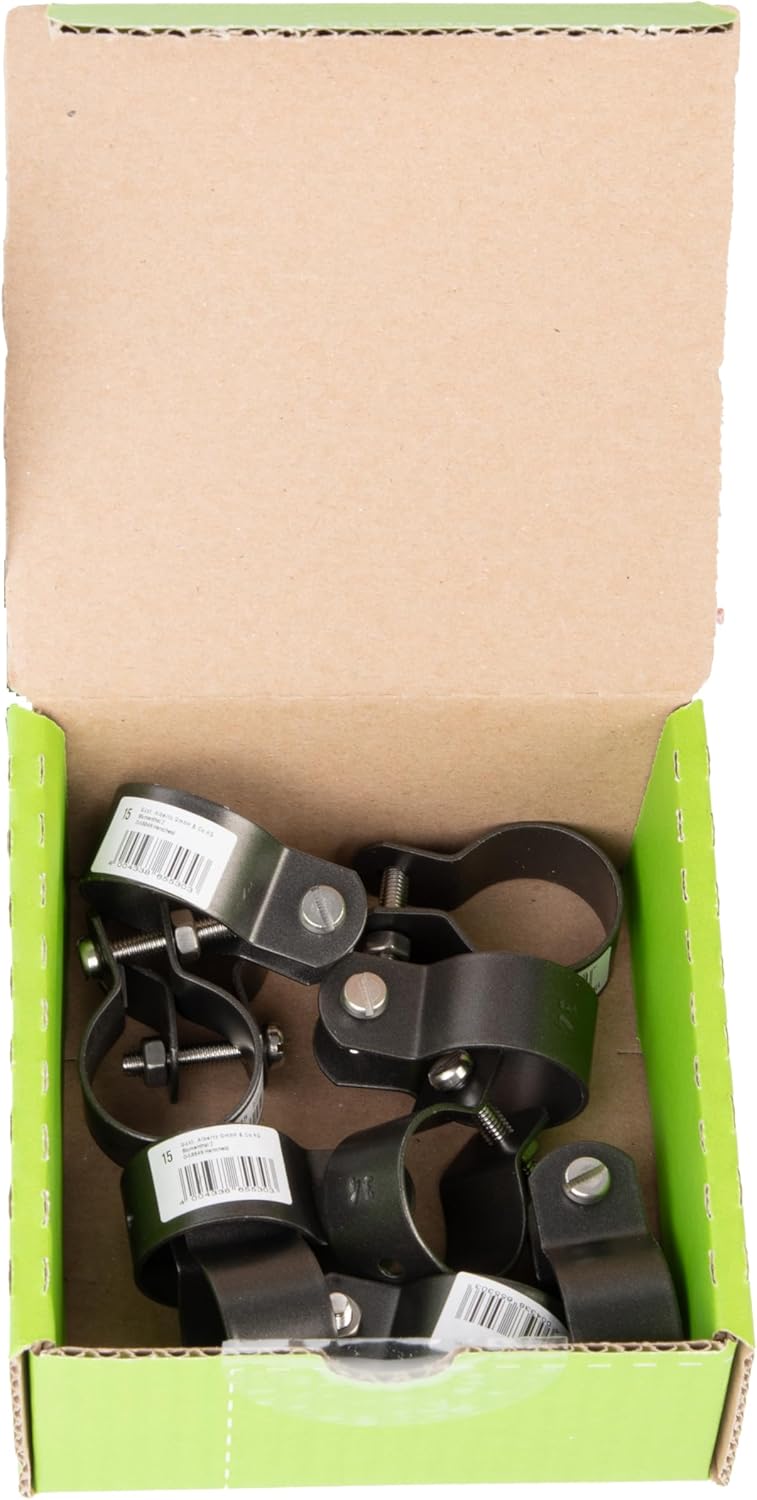 Alberts 831936 Clamp for Struts, Galvanised, Anthracite-Metallic Plastic-Coated, Clamp Diameter 34 mm, Set of 10