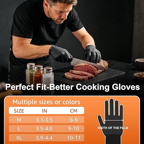 Vista 7 de HEAVY DUTY - Guantes de nitrilo de 10 mil, desechables, de goma, guantes de cocina industriales con textura de diamante elevado, sin látex, 1000