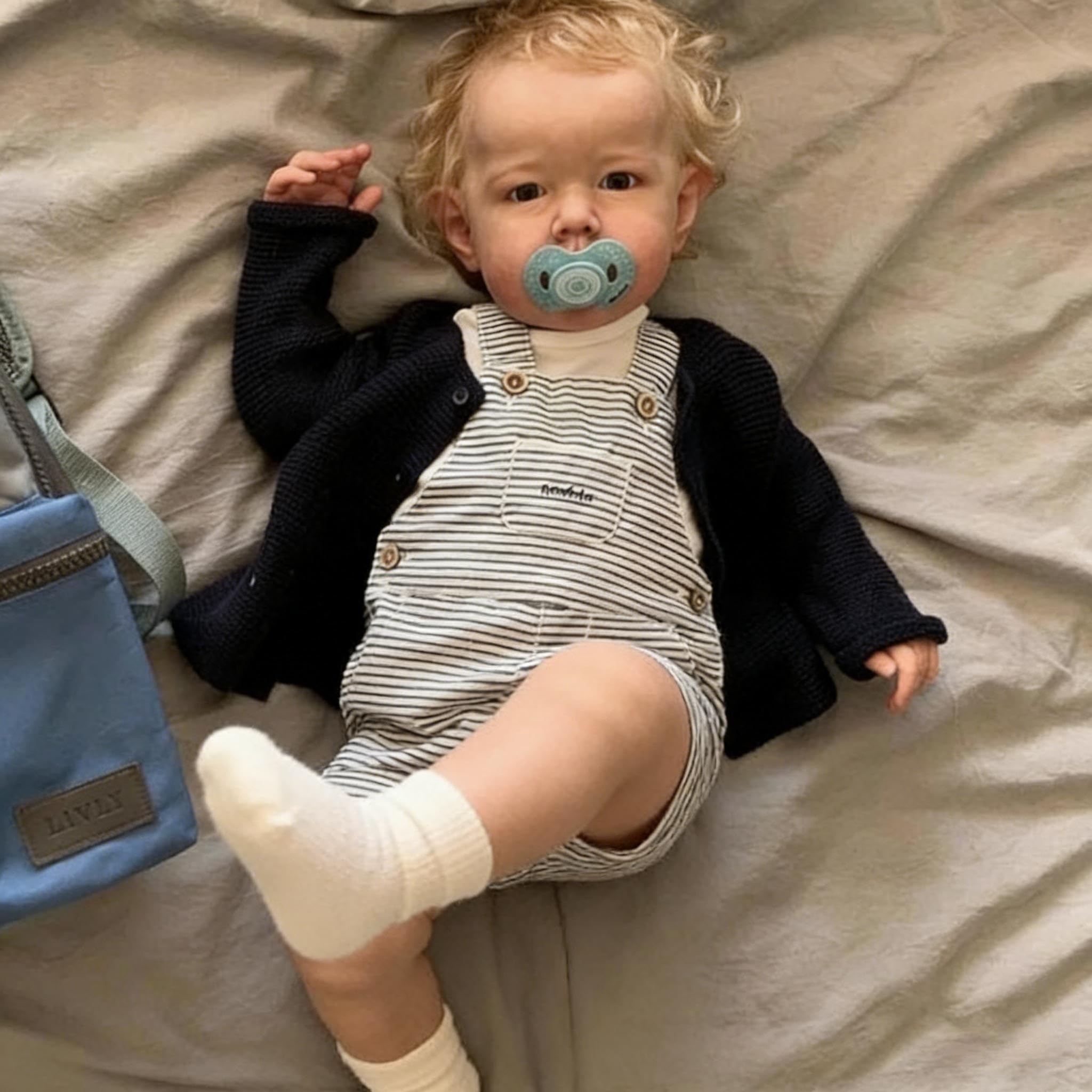 RXDOLL Realistyczne lalki Reborn Baby Dolls silikonowe na całe ciało winyl chłopiec 50 cm pełne silikonowe lalki Reborn blond włosy prawdziwe życie noworodek maluch anatomicznie poprawna lalka bobas