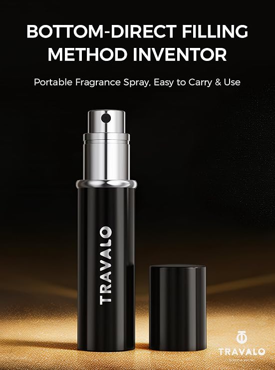 Travalo ESSENTI Refillable Travel Perfume Atomizer, 5 ml, Black