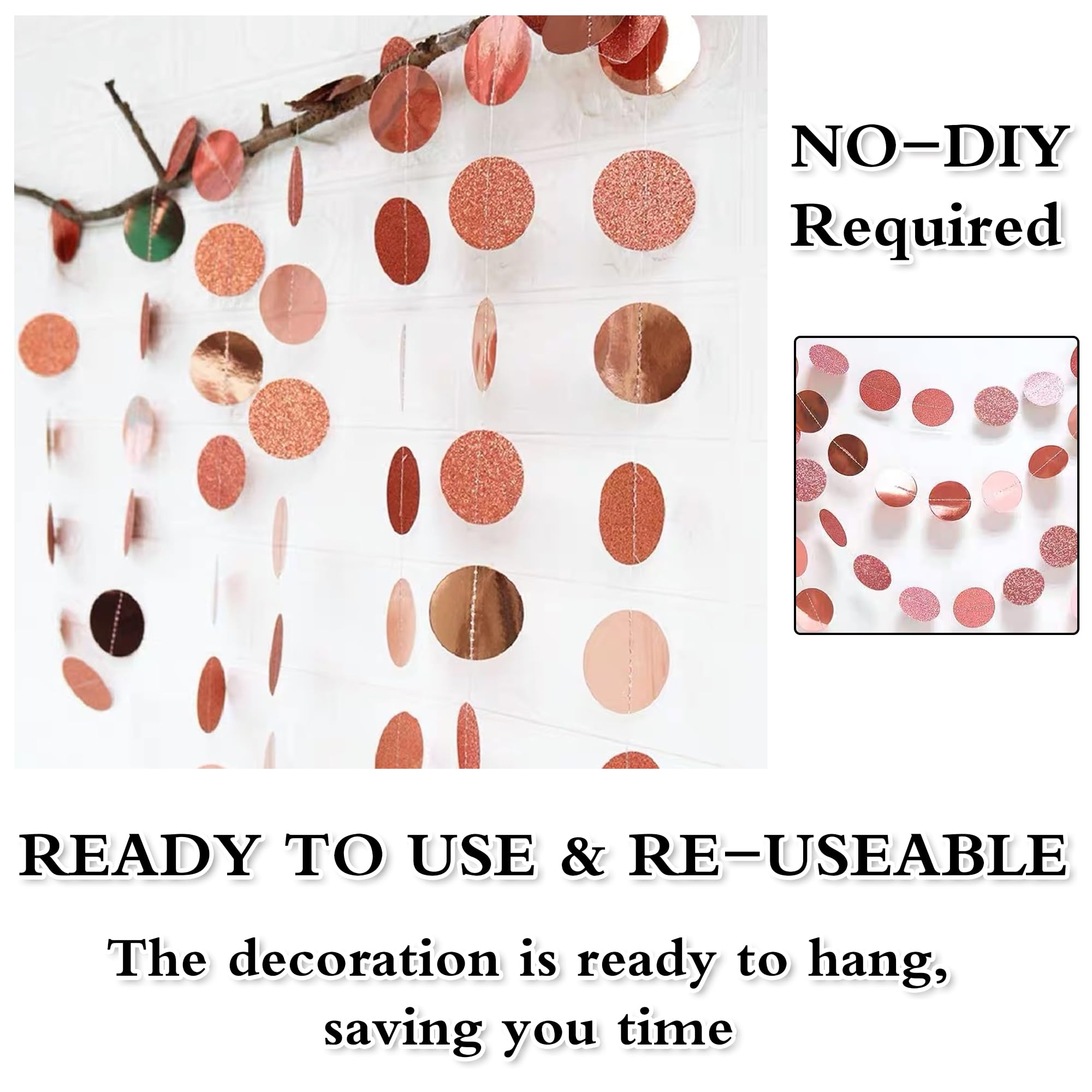 We Will Miss You Banner, Rose Gold Retirement Decorations Set including Glitter Triangle Bunting - Image 4