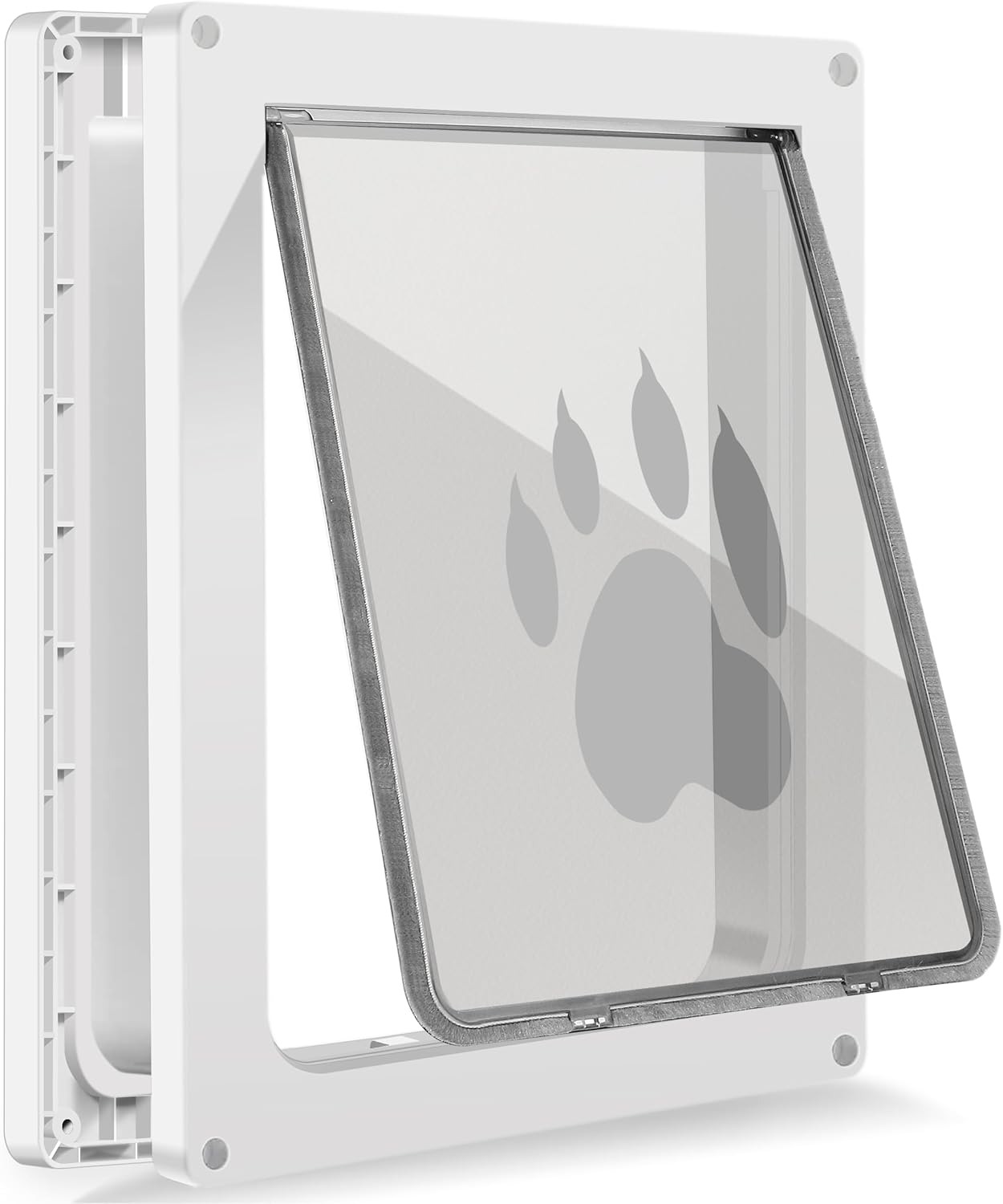 CEESC Medium Dog Door for Pets Up to 45 lbs - Weatherproof Flap, Snap-in Closing Panel, Durable for Interior/Exterior Doors (White)