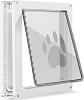 CEESC Medium Dog Door for Pets Up to 45 lbs - Weatherproof Flap, Snap-in Closing Panel, Durable for Interior/Exterior Doors (White)