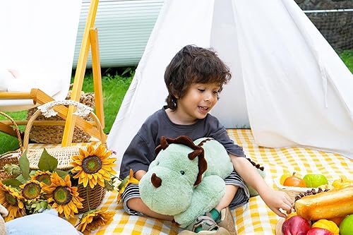 Miniatura 2 de Niuniu Daddy Animales de peluche con peso de dinosaurio, juguete de peluche de dinosaurio con peso de 3.5 libras para adultos y niños, almohada de