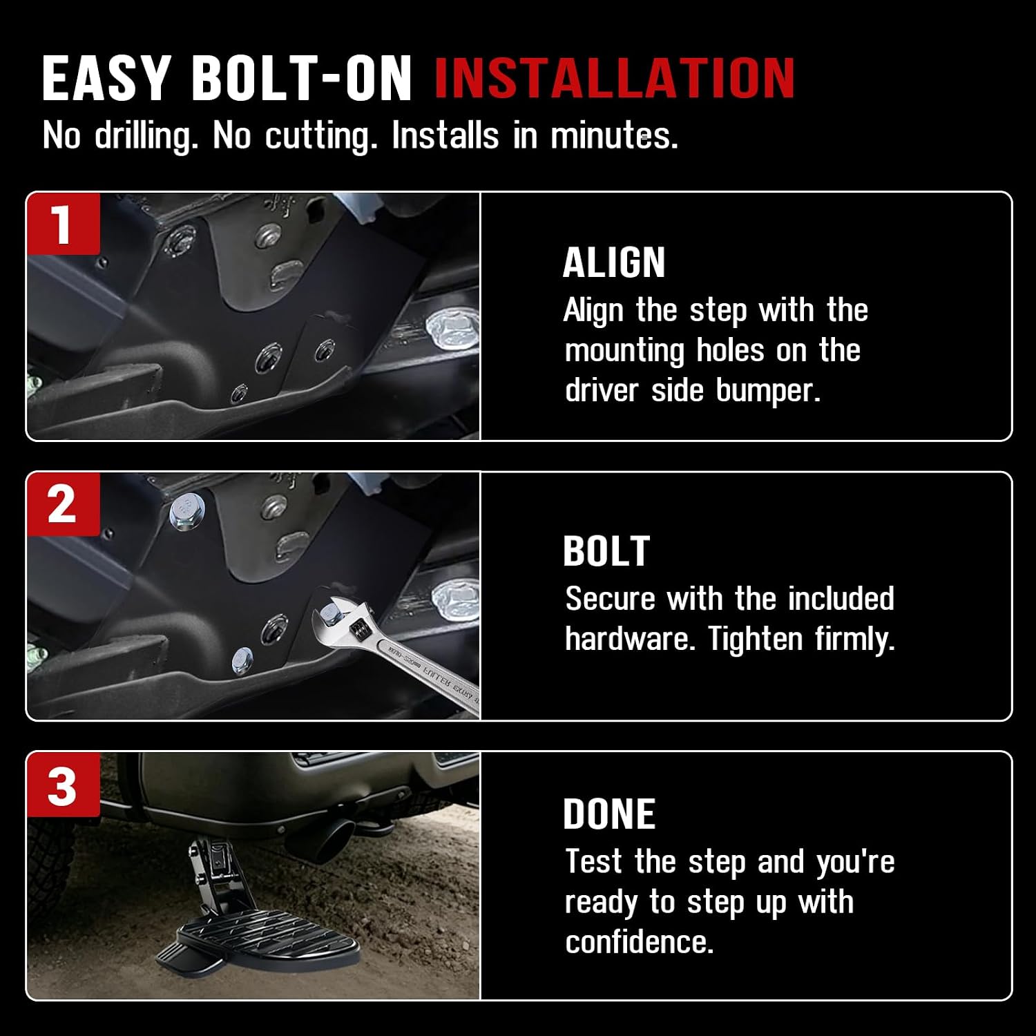 TRX Bed Step Compatible with Ram 1500 TRX RHO 2021-2026