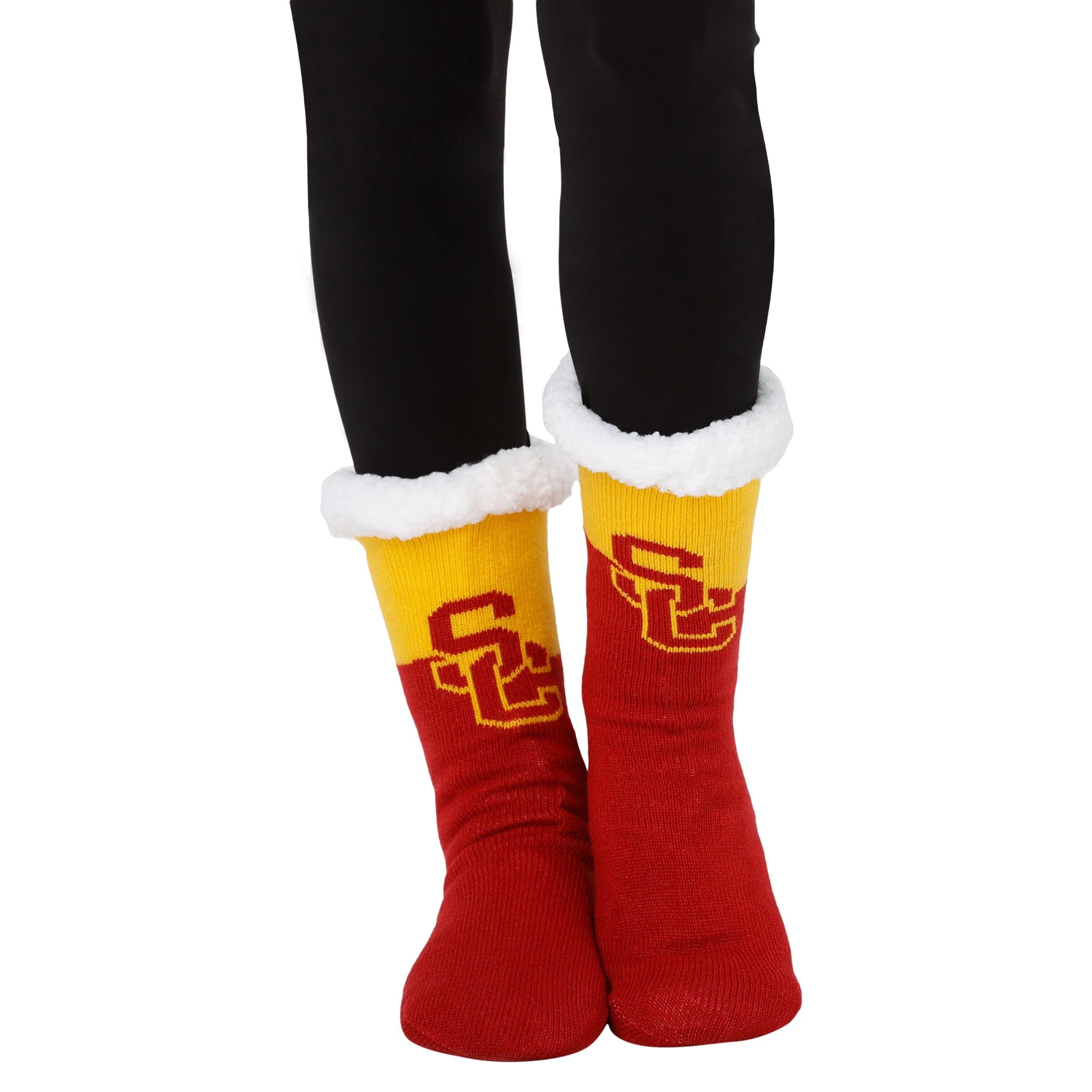 FOCO USC Trojans NCAA Womens Fan Footy 3 Pack Slipper Socks