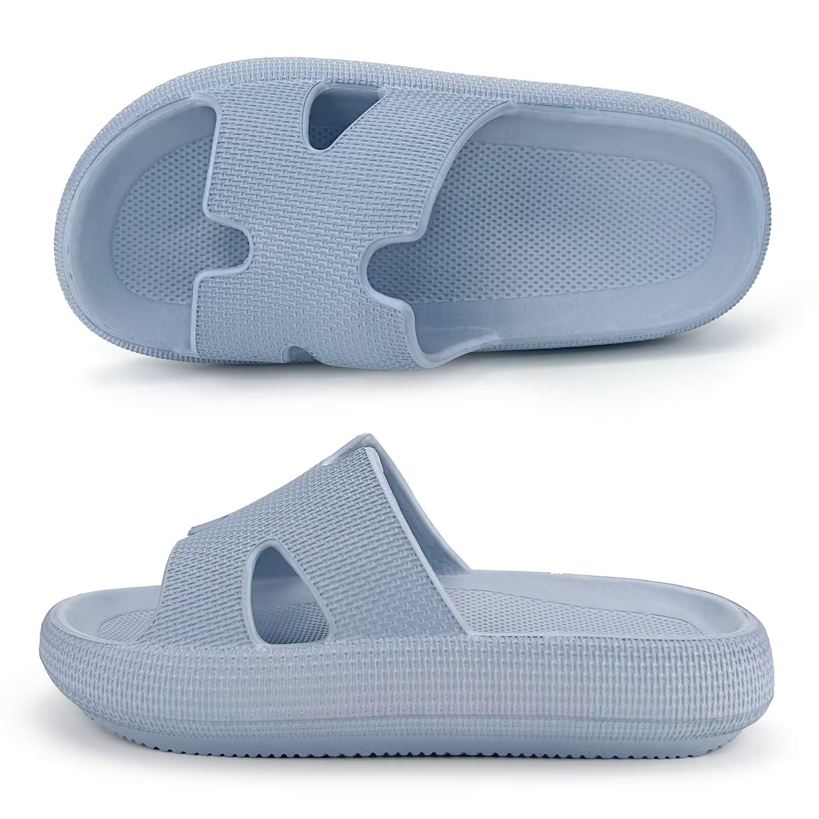 Haifago Cloud Slides for Women Cushion Recovery Pillow Sandals, Memory Foam House Shower Slippers for Woman Comfort Platform Non-Slip