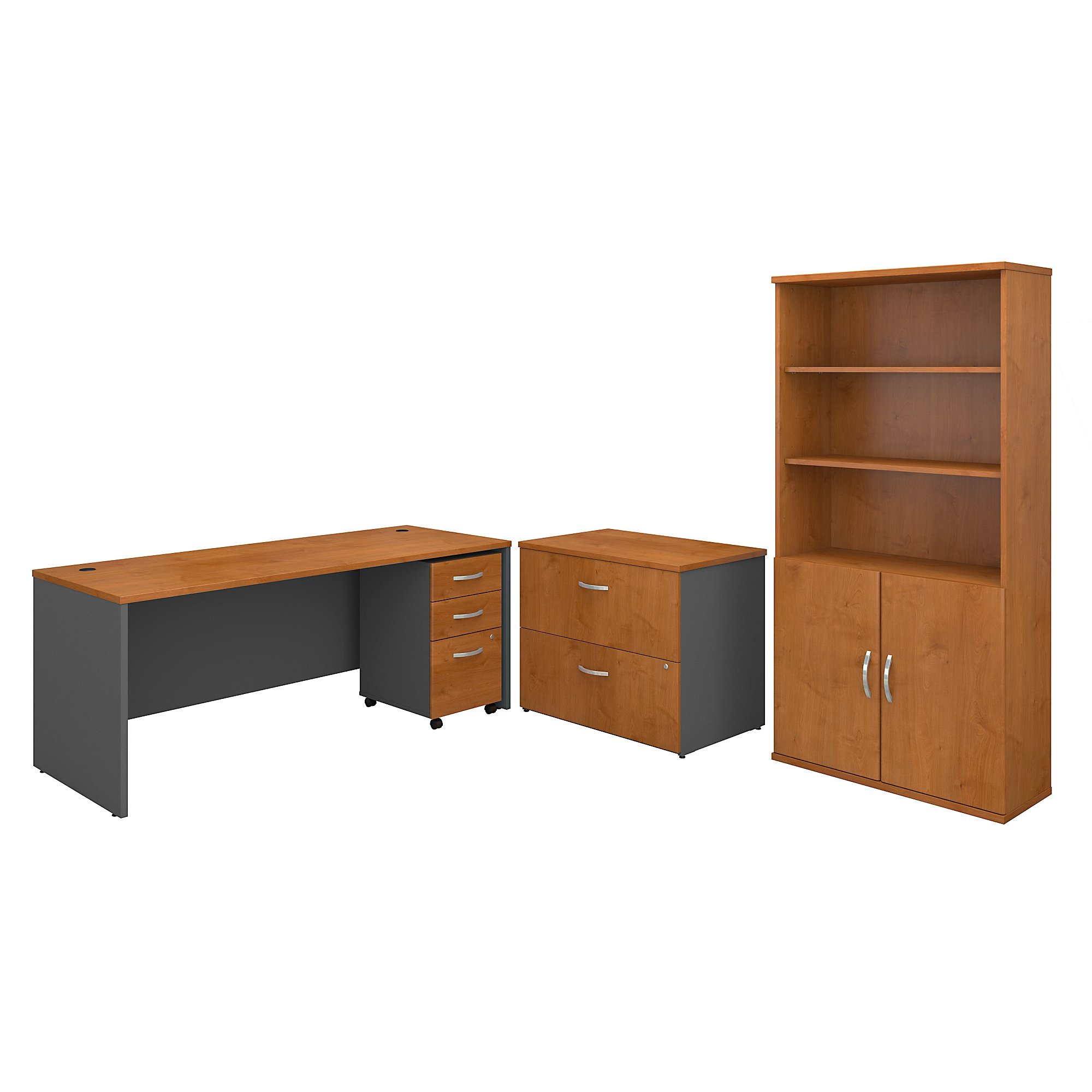 Bush Business Furniture SRC097NCSU Office Suite, 72W, Natural Cherry